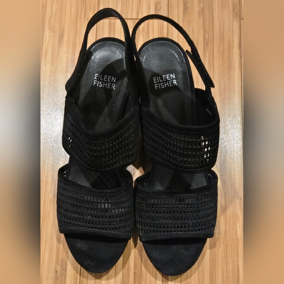 ❤️ Eileen Fisher Women's Black Sandals - Picture 1 of 8